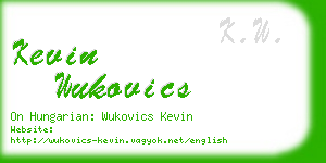 kevin wukovics business card